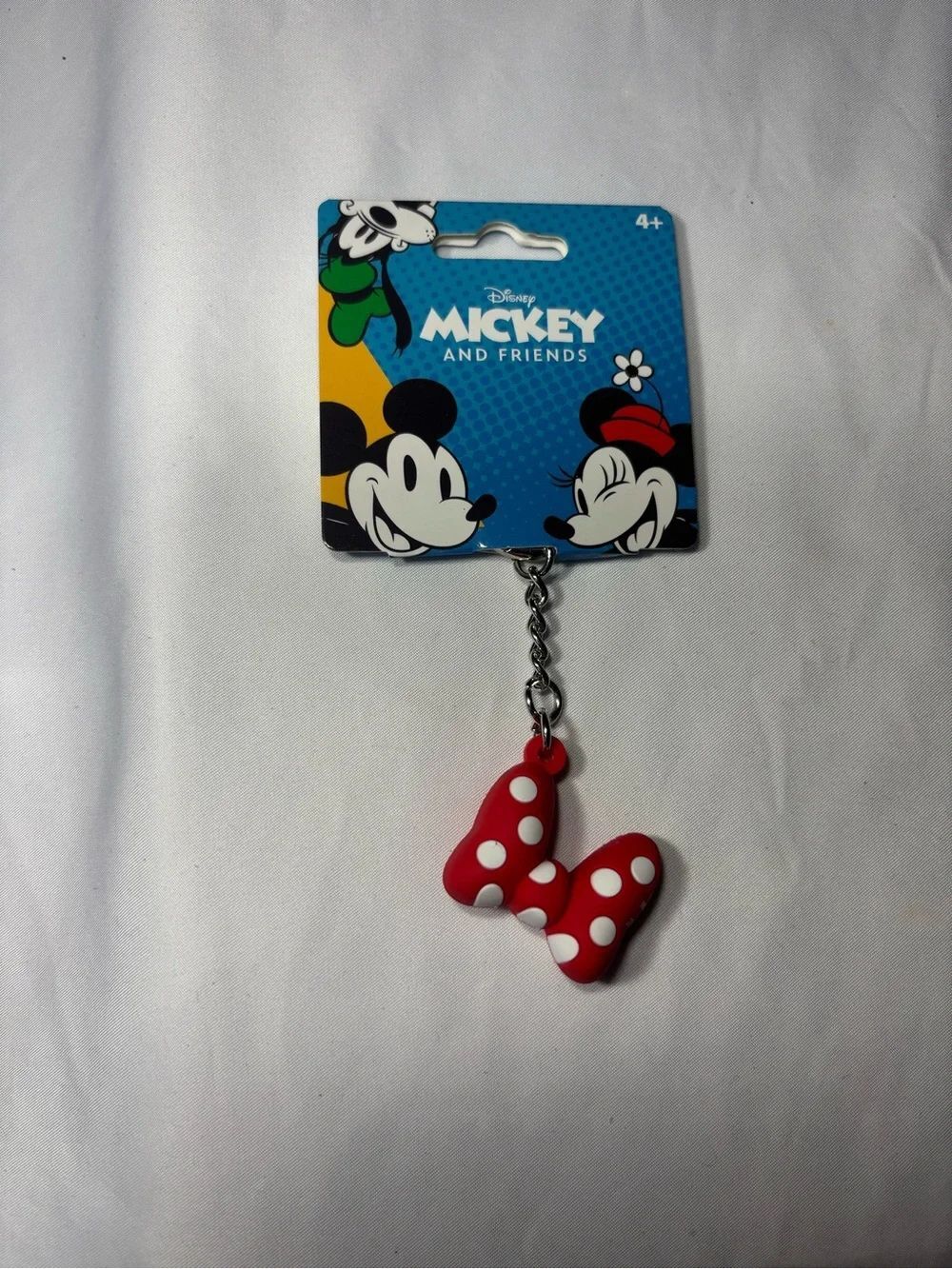 New Disney Red Polka Dot Minnie Bow Keychain Charm Bag Charm